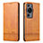 Leather Case Stands Flip Cover Holder YZ1 for Huawei P60 Light Brown