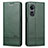 Leather Case Stands Flip Cover Holder YZ1 for Oppo A58 5G Green