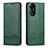 Leather Case Stands Flip Cover Holder YZ1 for Oppo A78 4G Green