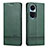 Leather Case Stands Flip Cover Holder YZ1 for Oppo Reno10 5G Green