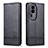 Leather Case Stands Flip Cover Holder YZ1 for Oppo Reno10 Pro+ Plus 5G Black