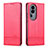 Leather Case Stands Flip Cover Holder YZ1 for Oppo Reno10 Pro+ Plus 5G Hot Pink