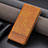 Leather Case Stands Flip Cover Holder YZ2 for Huawei Honor 90 5G Light Brown