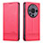 Leather Case Stands Flip Cover Holder YZ2 for Huawei Mate 60 Hot Pink