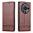 Leather Case Stands Flip Cover Holder YZ2 for Huawei Mate 60 Pro Brown