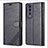 Leather Case Stands Flip Cover Holder YZ3 for Huawei Honor 90 Pro 5G Black