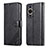 Leather Case Stands Flip Cover Holder YZ3 for Huawei Nova 11 Black