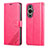 Leather Case Stands Flip Cover Holder YZ3 for Huawei Nova 11 Hot Pink