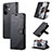 Leather Case Stands Flip Cover Holder YZ3 for OnePlus Nord CE 3 5G