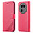 Leather Case Stands Flip Cover Holder YZ3 for Oppo Find X6 5G Hot Pink