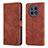 Leather Case Stands Flip Cover Holder YZ4 for Huawei Nova Y91 Brown