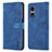 Leather Case Stands Flip Cover Holder YZ5 for Oppo A58 5G Blue