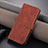 Leather Case Stands Flip Cover Holder YZ6 for Oppo K11 5G Brown