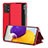 Leather Case Stands Flip Cover Holder ZL1 for Samsung Galaxy A72 4G Red