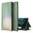 Leather Case Stands Flip Cover Holder ZL1 for Samsung Galaxy F12 Green