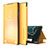 Leather Case Stands Flip Cover Holder ZL1 for Samsung Galaxy M02 Yellow