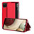 Leather Case Stands Flip Cover Holder ZL2 for Samsung Galaxy M12 Red