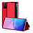 Leather Case Stands Flip Cover Holder ZL2 for Samsung Galaxy M80S Red