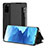 Leather Case Stands Flip Cover Holder ZL2 for Samsung Galaxy S20 5G Black