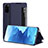 Leather Case Stands Flip Cover Holder ZL2 for Samsung Galaxy S20 5G Blue