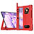 Leather Case Stands Flip Cover Holder ZL4 for Huawei Mate Xs 2 Red