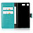 Leather Case Stands Flip Cover L01 for Sony Xperia XZ1 Compact Cyan