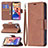 Leather Case Stands Flip Cover L01 Holder for Apple iPhone 13 Brown