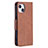 Leather Case Stands Flip Cover L01 Holder for Apple iPhone 13 Brown