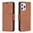 Leather Case Stands Flip Cover L01 Holder for Apple iPhone 13 Pro Max Brown