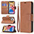 Leather Case Stands Flip Cover L01 Holder for Apple iPhone 13 Pro Max Brown