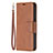 Leather Case Stands Flip Cover L01 Holder for Apple iPhone 13 Pro Max Brown