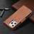 Leather Case Stands Flip Cover L01 Holder for Apple iPhone 13 Pro Max Brown