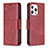 Leather Case Stands Flip Cover L01 Holder for Apple iPhone 13 Pro Max Red