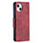 Leather Case Stands Flip Cover L01 Holder for Apple iPhone 13 Red