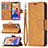 Leather Case Stands Flip Cover L01 Holder for Apple iPhone 13 Yellow