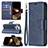 Leather Case Stands Flip Cover L01 Holder for Apple iPhone 14 Pro Blue