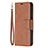 Leather Case Stands Flip Cover L01 Holder for Apple iPhone 14 Pro Brown