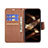 Leather Case Stands Flip Cover L01 Holder for Apple iPhone 14 Pro Max Brown