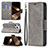 Leather Case Stands Flip Cover L01 Holder for Apple iPhone 14 Pro Max Dark Gray