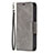 Leather Case Stands Flip Cover L01 Holder for Apple iPhone 14 Pro Max Dark Gray