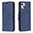 Leather Case Stands Flip Cover L01 Holder for Apple iPhone 15 Blue