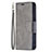 Leather Case Stands Flip Cover L01 Holder for Apple iPhone 15 Gray