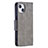 Leather Case Stands Flip Cover L01 Holder for Apple iPhone 15 Gray