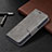 Leather Case Stands Flip Cover L01 Holder for Apple iPhone 15 Gray