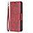 Leather Case Stands Flip Cover L01 Holder for Apple iPhone 15 Pro Red