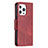 Leather Case Stands Flip Cover L01 Holder for Apple iPhone 15 Pro Red