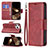 Leather Case Stands Flip Cover L01 Holder for Apple iPhone 15 Pro Red