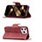 Leather Case Stands Flip Cover L01 Holder for Apple iPhone 15 Pro Red