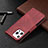 Leather Case Stands Flip Cover L01 Holder for Apple iPhone 15 Pro Red