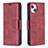 Leather Case Stands Flip Cover L01 Holder for Apple iPhone 15 Red